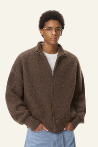 Men's Streetwear Old Money Stand-collar Sweater Jacket