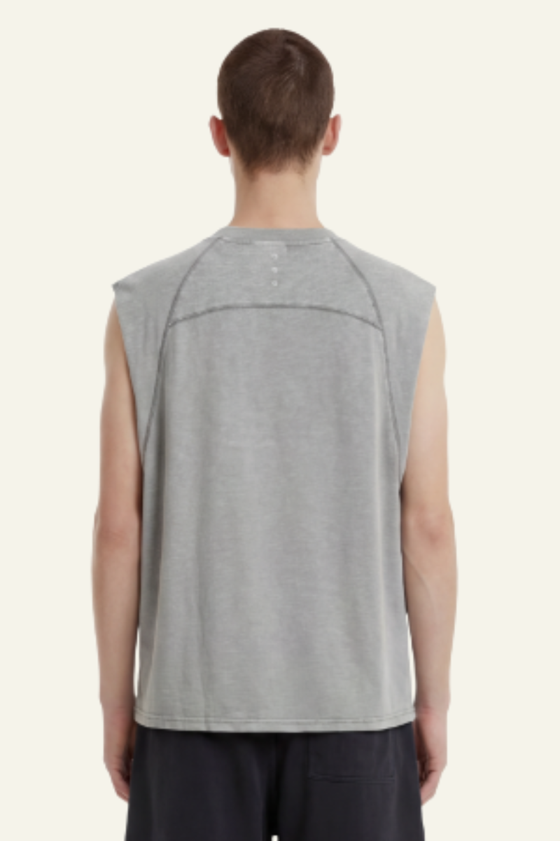 Men's Cotton Washed Retro Round-necked Tank Top