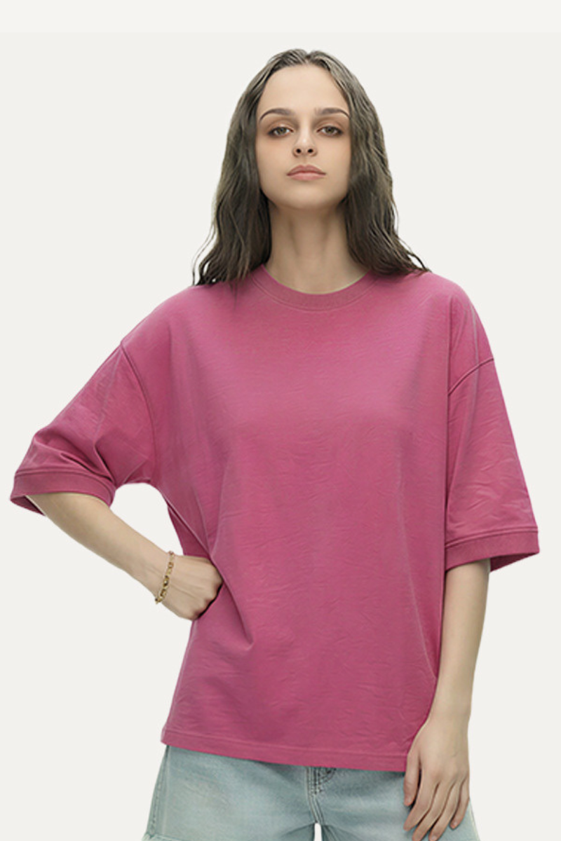 Women's 280g Cropped Oversized Terry Cuff Crewneck Tee