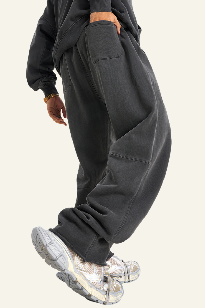 Men's Heavyweight Washed Cotton Athletic Wear Pants