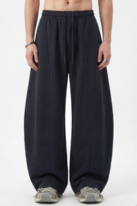 Men's Spring 390g Patchwork Pleated Curved Wide Pants