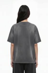 Women's Cotton Streetwear Washed Distressed T-shirt