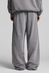 Men's Fall Winter Cotton Webbing Washed Loose Straight Pants