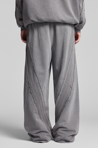 Men's Fall Winter Cotton Webbing Washed Loose Straight Pants