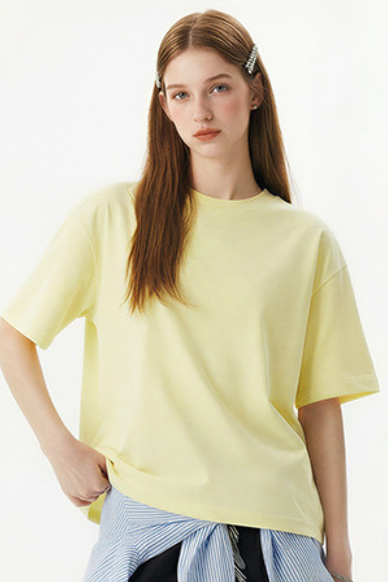 Women's 280g Spring Solid Cotton Boxy Oversized Tee