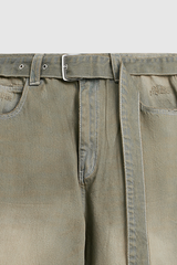 Men's Streetwear Vintage Washed Distressed Wide-Leg Jeans