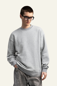 Men's Drop Shoulder Fleece Lined Solid Sweatshirt.