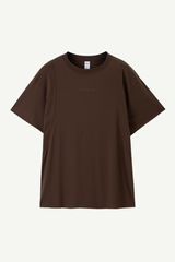 Men's Cotton-Linen Drop-Shoulder Tee w/FwdSideSeam & Sld Ltr