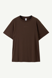 Men's Cotton-Linen Drop-Shoulder Tee w/FwdSideSeam & Sld Ltr