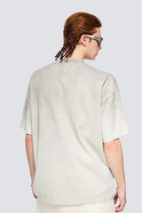 Men's Summer 250g Cotton Spray Fade Collar Distressed Tee