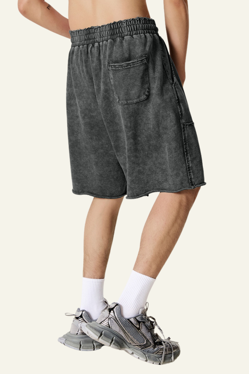 Men's Cotton Streetwear Vintage Tie-Dye Patchwork Shorts