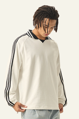 Men's Streetwear Cotton Striped Color-Block Sweatshirts
