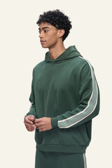 Men's Streetwear Side-Striped Solid Hoodie