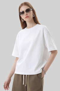 Women's Summer 220g Ribbed Set-in Quick Dry Oversized Tee
