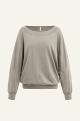 Women's Tencel Asymmetric Off-Shoulder Long Sleves Top