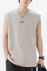 Men's Summer Cotton Letter Print Muscle Tank