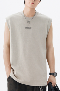 Men's Summer Cotton Letter Print Muscle Tank