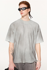 Men's Summer 160g Cotton Hand Painted Fade Loose Crew Tee