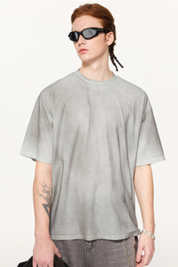 Men's Summer 160g Cotton Hand Painted Fade Loose Crew Tee