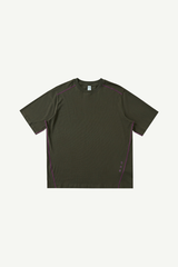 Women's Cotton Drop Shoulder Tee Back Vertical Print