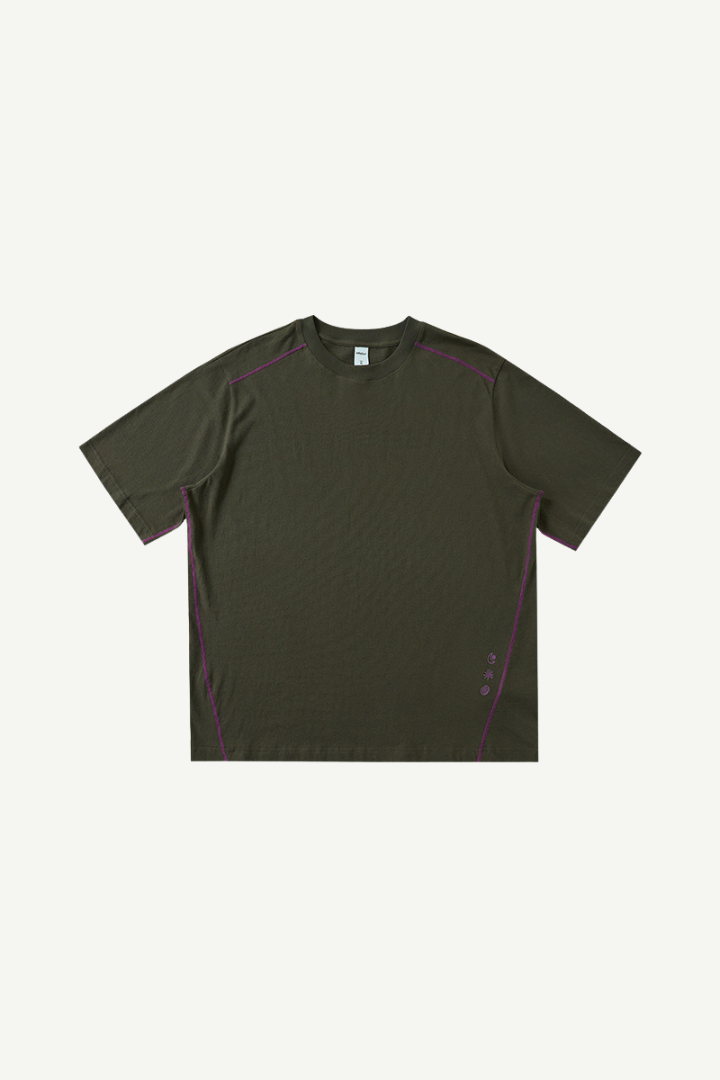 Women's Cotton Drop Shoulder Tee Back Vertical Print