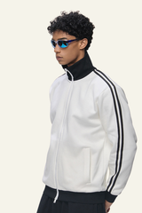 Men's Streetwear Vintage Stand-Collar Side-Striped Jacket