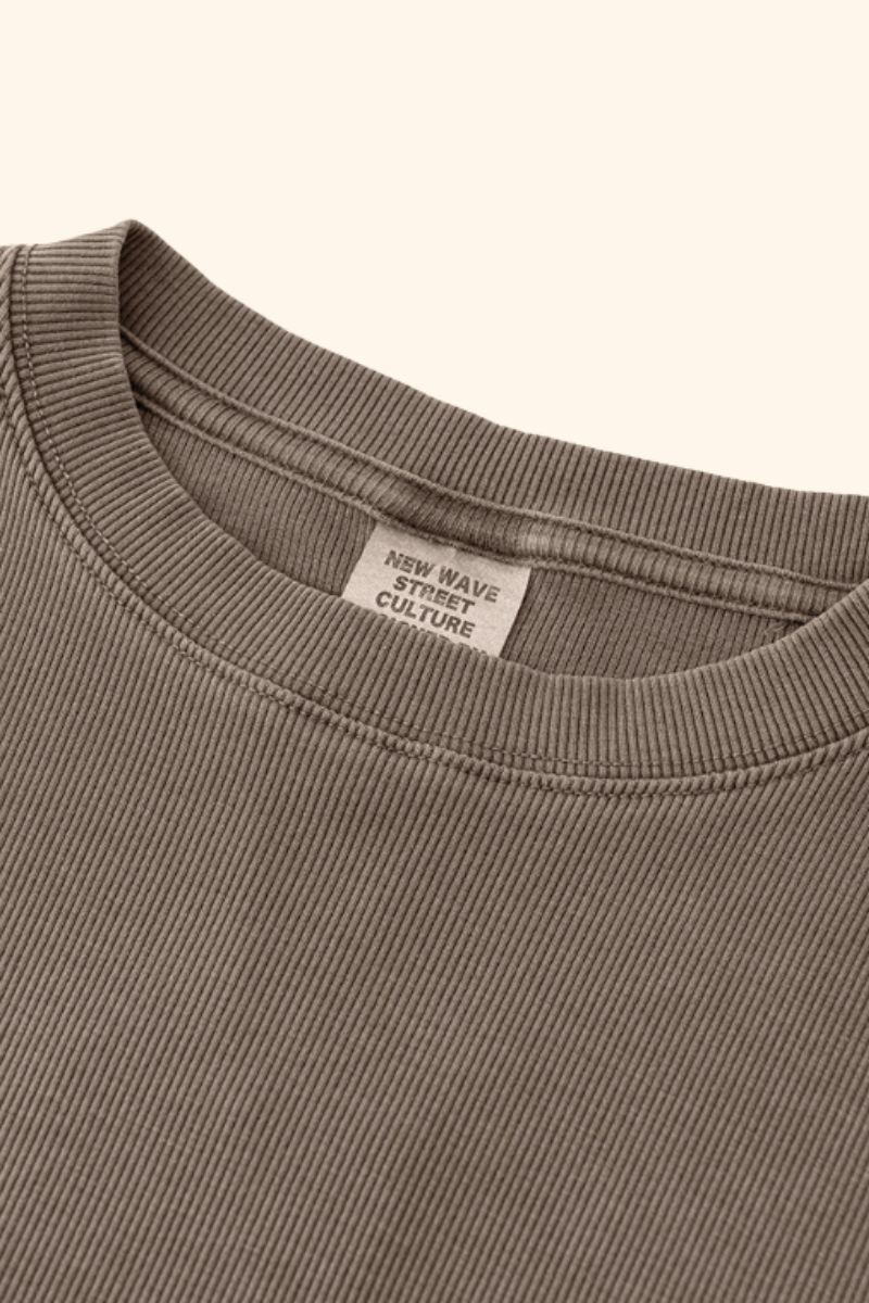Women's Spring Summer 275g Washed Set-in Crewneck Tee