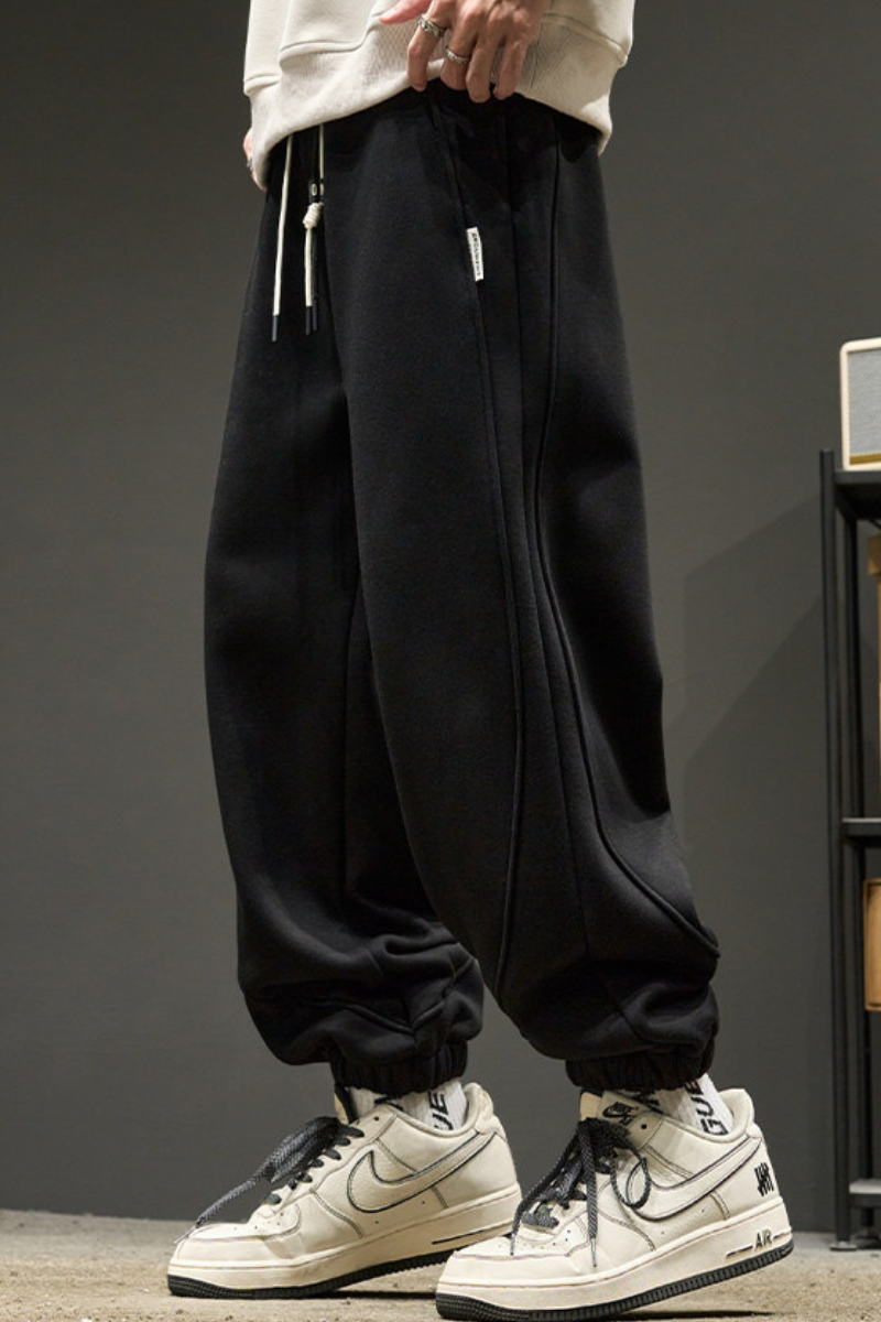 Men's Summer Solid Drawstring Heavy Jogger Pants