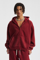 Unisex  370g spray washed zipper coat- couple's style