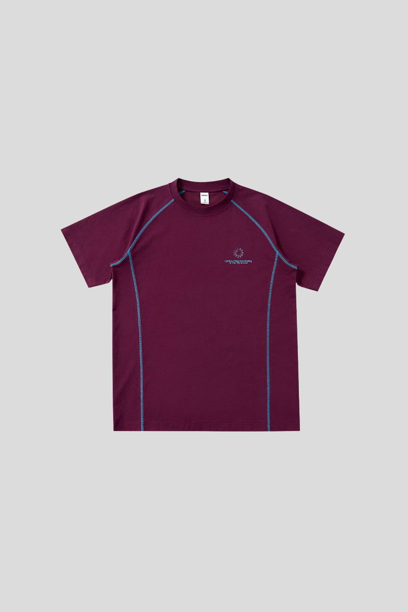 Women's Colorblock Sun Embroidery Crewneck Tee