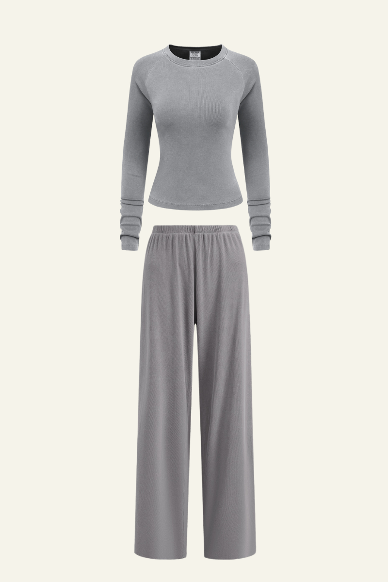 Women's Set:Long Sleeves T-shirt & Casual Pants