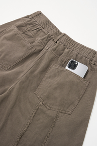 Men's Cotton Vintage Washed Frayed-edge Straight Leg Pants