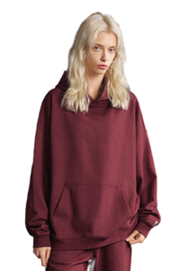 Women's FallWinter 430g Terry Solid LooseDropShoulder Hoodie