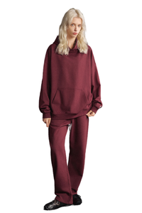 Women's Fall Winter 430g Terry Drawstring Hoodie Set