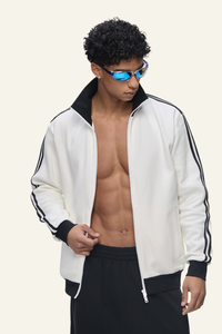 Men's Streetwear Vintage Stand-Collar Side-Striped Jacket