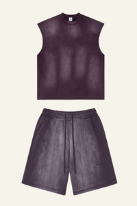 Men's Vintage Gradient Cotton Set:T-shirt And Short