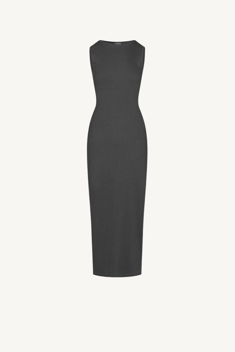 Women's Spring Summer 275g Washed Slim Knit Maxi Dress