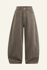 Men's Cotton Vintage Washed Frayed-edge Straight Leg Pants