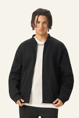 Men's Streetwear Stand Collar Fleece-Lined Zipper Jacket