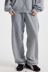 Men's Cotton  Streetwear Washed Distressed Wide Leg Pants