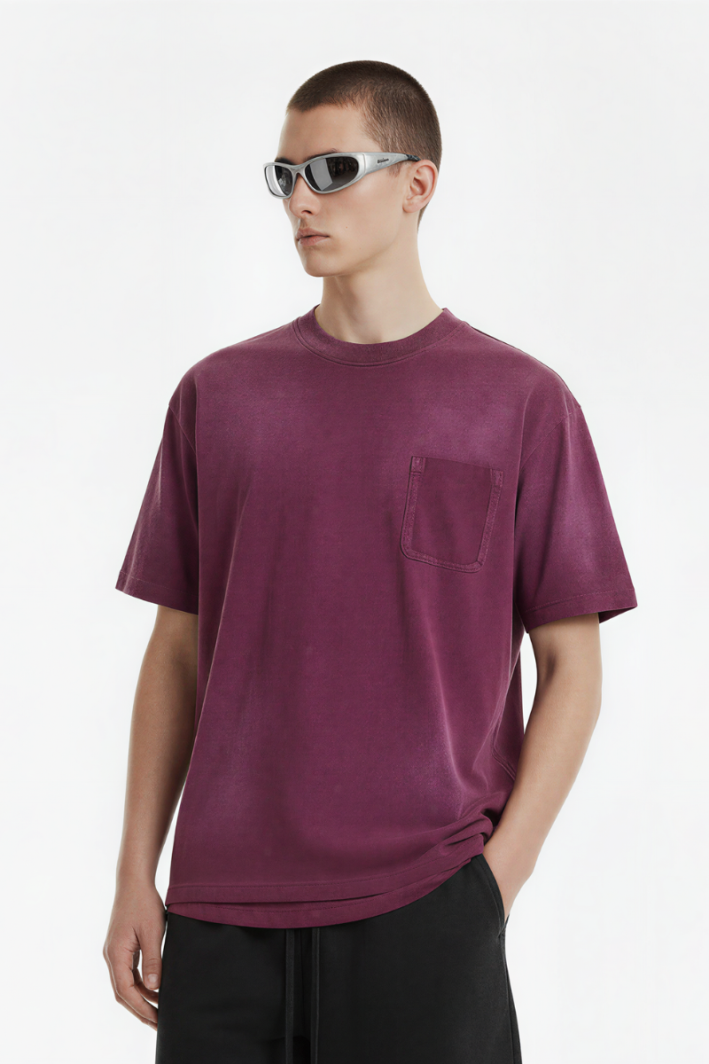 Men's Cotton Streetwear Washed Distressed T-shirt
