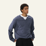 Men's Streetwear V-Neck Waffle Textured Knit Sweater