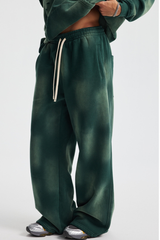 Men's Streetwear Washed Distressed Fleece-Lined  Pants