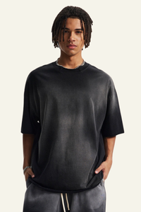 Men's Cotton Streetwear Washed Vintage  T-shirt