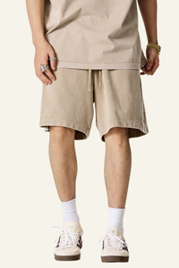 Men's Cotton Streetwear Washed Three side stripes Shorts