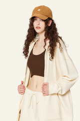 Women's  Streetwear Full Zipper Hooded Jacket