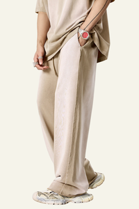 Men's Gradient-Colored Cotton Wide-Leg Pants.