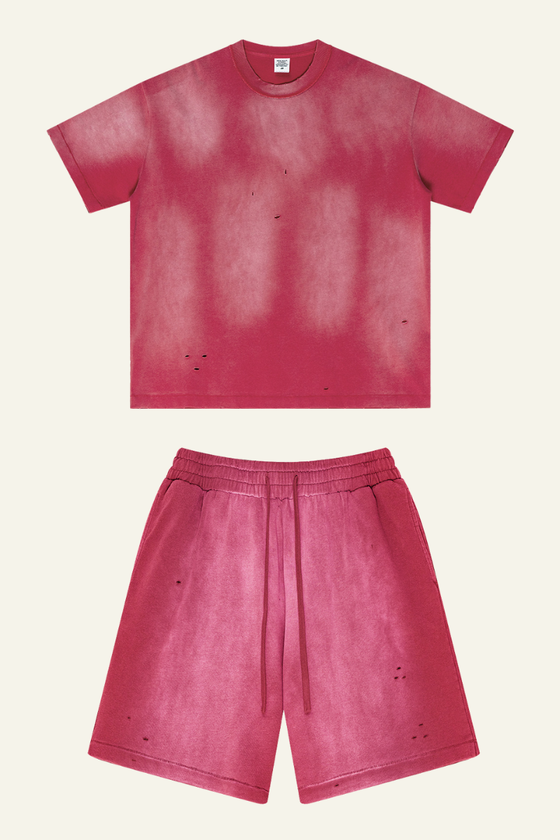 Men's Streetwear Cotton Set:Sleeveless T-shirt And Short