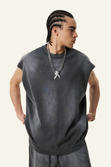 Men's Vintage Gradient Cotton Sleeveless T-shirt