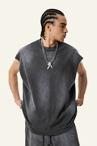 Men's Vintage Gradient Cotton Sleeveless T-shirt